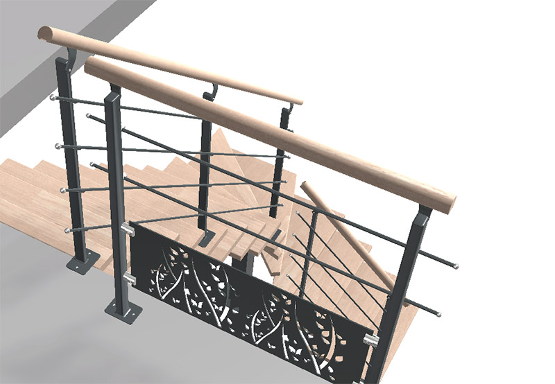 Exemple de rendu d’un configurateur 3D temps-réel d’escalier